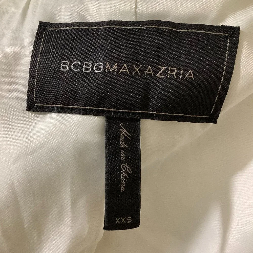 BCBGMAXAZRIA Off-White Paola Tassels Trim Blazer Long Size XXS - Picture 9 of 15